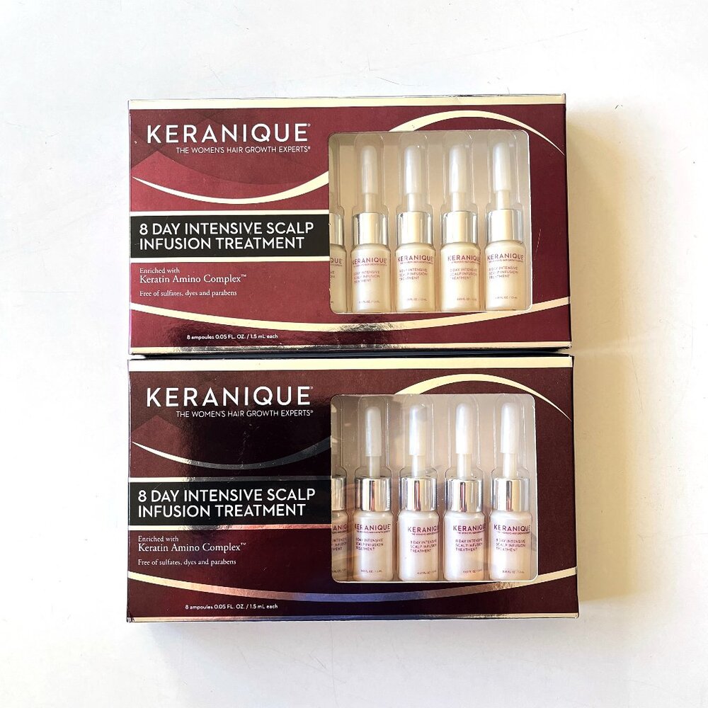 NIB Lot of 2 - Keranique 8 Day Intensive Scalp Infusion Treatment Ampoules